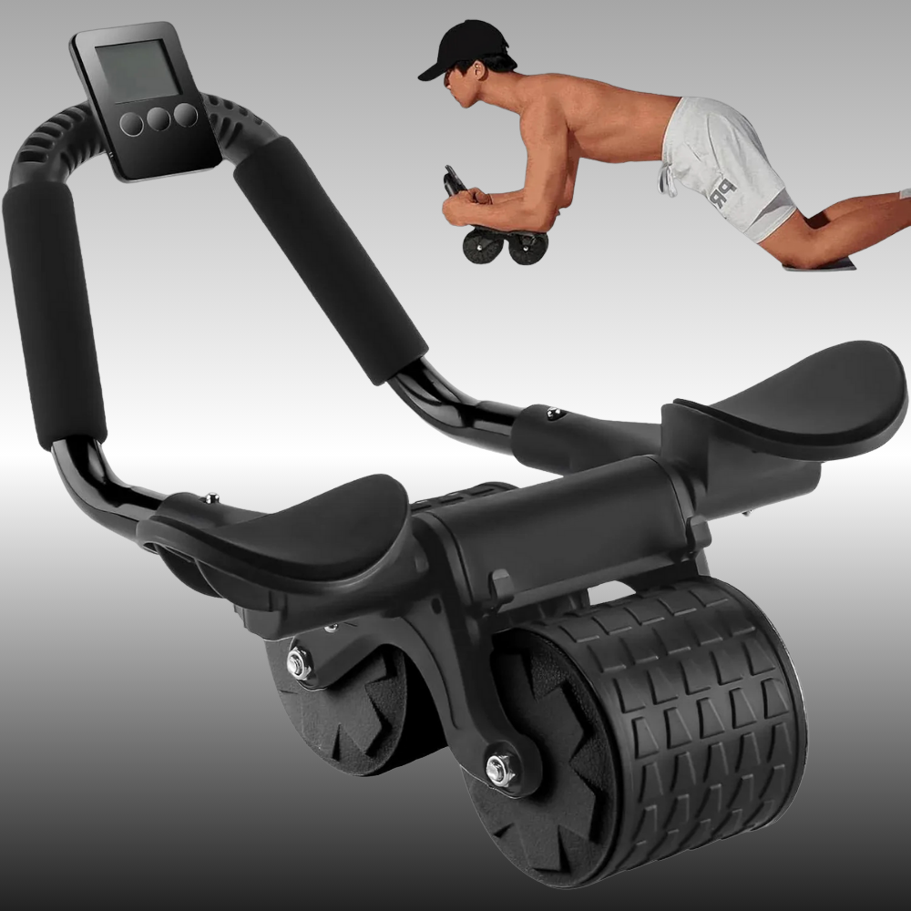 Écran LCD intégré et support smartphone pour suivi des calories, temps, répétitions