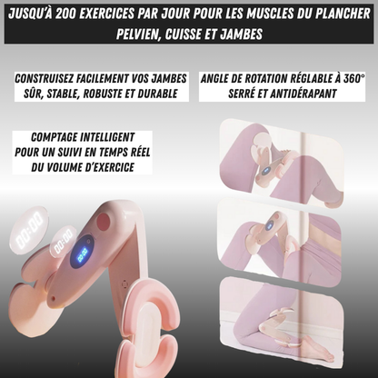 Muscleur de cuisses avec poignées antidérapantes, design coloré et résistance ajustable
