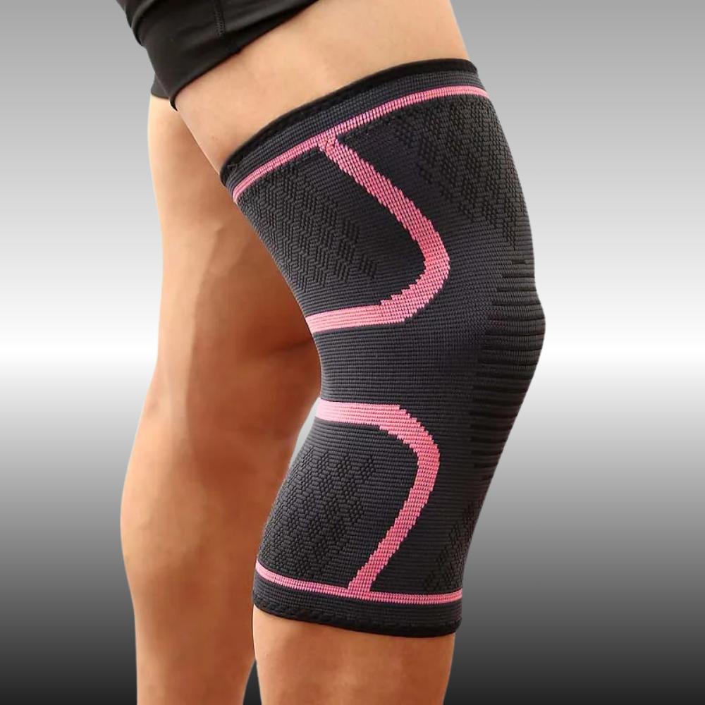 Genouillère de compression rose – maintien ergonomique pour entraînements légers à intensifs