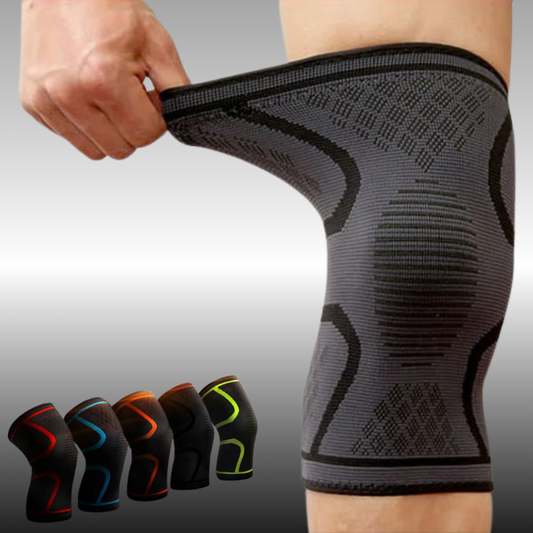 Genouillère de compression enfilée au genou – maintien ergonomique pour sport et rééducation
