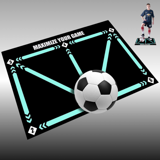 Tapis d’entraînement de football avec zones numérotées pour améliorer les dribbles