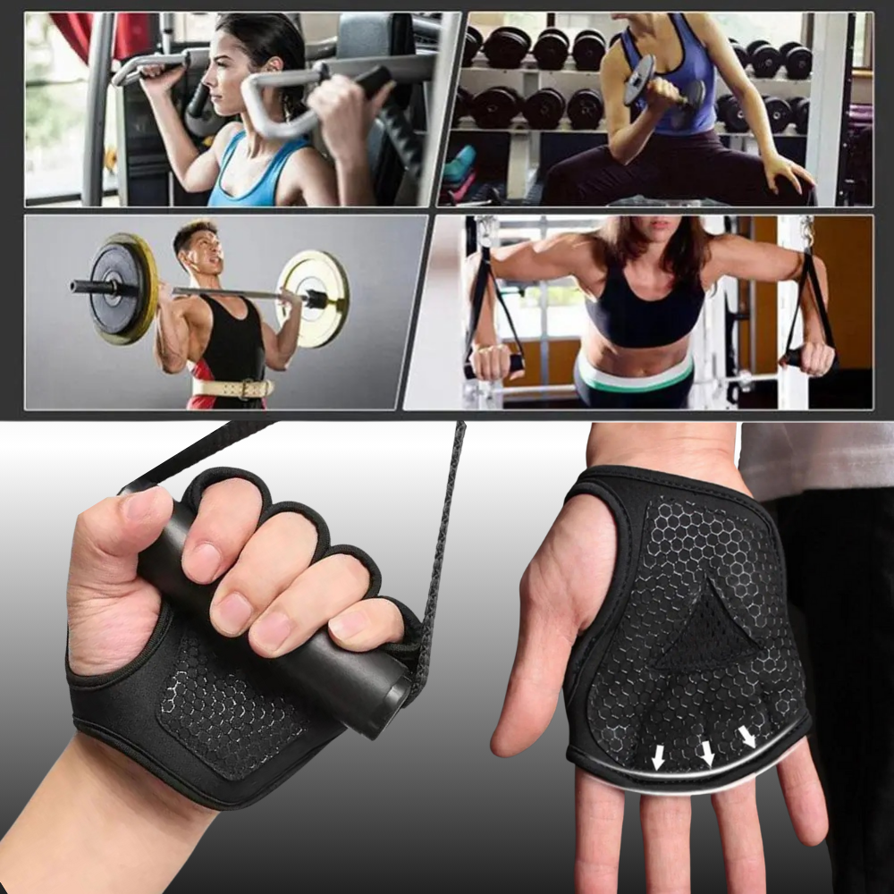 Gants sport pour musculation avec protection de la paume et prise ferme