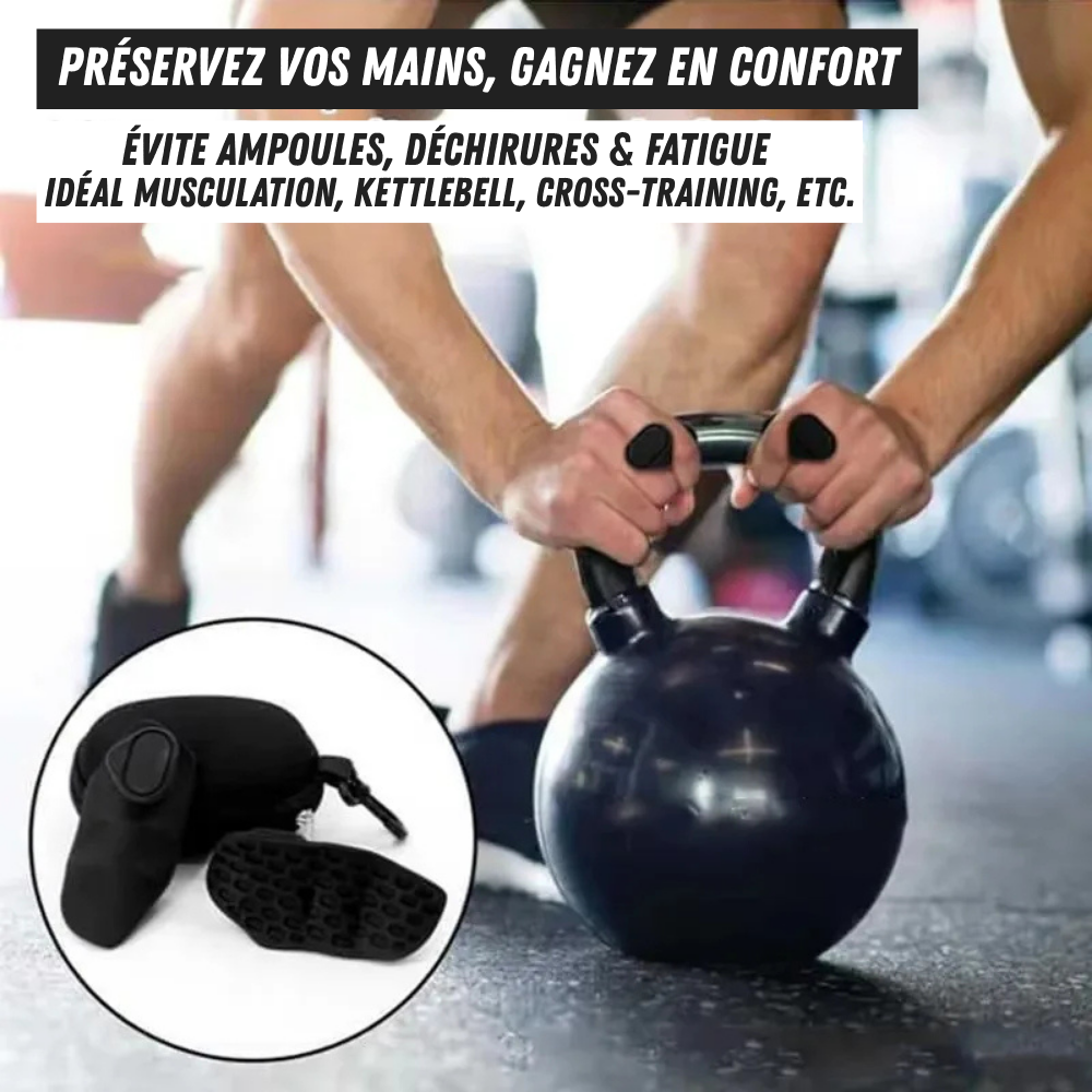 Grip musculation avec étui - Protection des mains contre les ampoules et fatigue pendant les exercices kettlebell