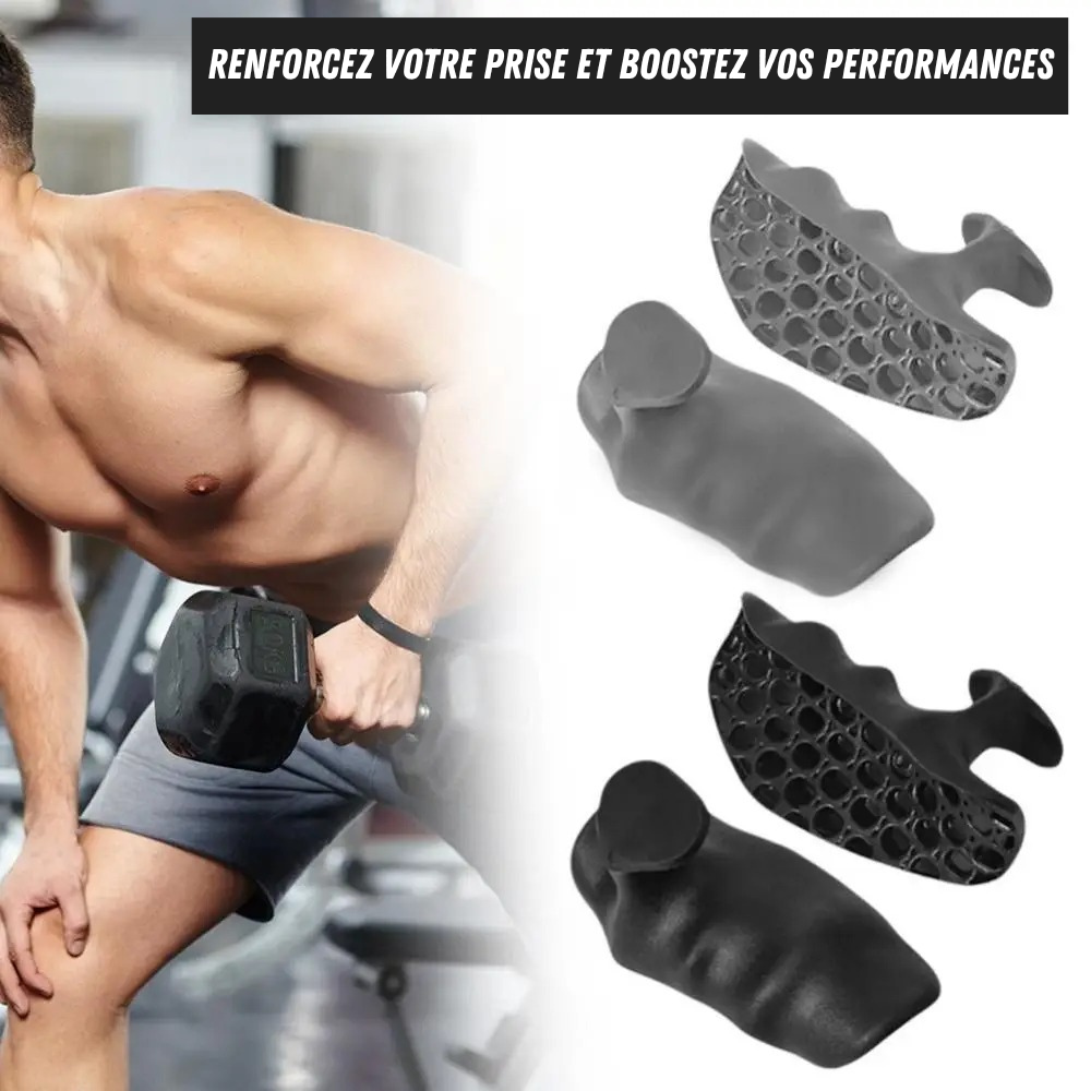 Accessoire de renforcement de la prise avec haltère - 3 grips de musculation en silicone pour entraînement intensif