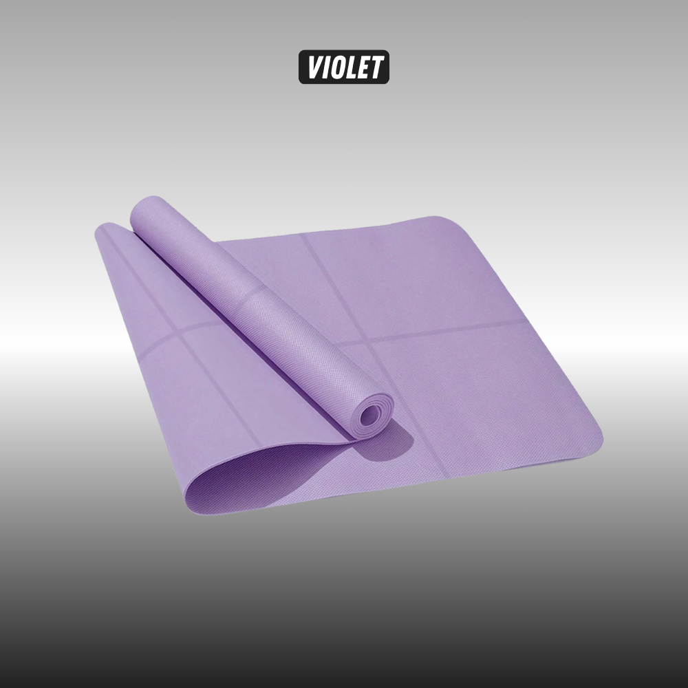 Tapis de sport violet en EVA antidérapant pour yoga, fitness et musculation